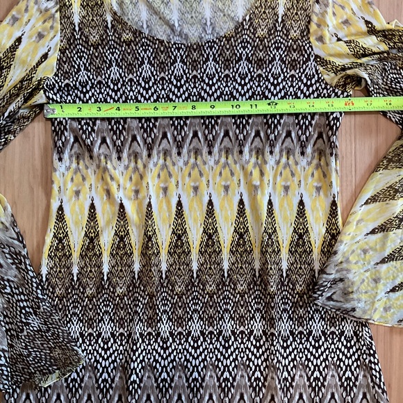MSK Printed Dress, Brown/Yellow Combo, Size Small - Picture 7 of 8